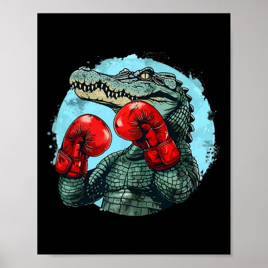 Boxender Bär mit Boxhandschuhen Kickboxen Lustiges Poster (Vorne)