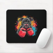Boxender Bulldogge mit Boxhandschuhen Kickboxen Lu Mousepad (Mit Mouse)