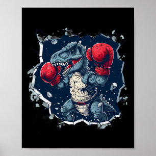 Boxender Dinosaur Boxer T-Rex Kickboxen Dino Boxen Poster
