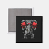 Boxender Elefant mit Boxhandschuhen Kickboxen Lust Magnet (Vorderseite/Rückseite)