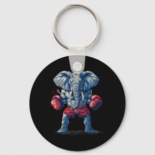 Boxender Elefant mit Boxhandschuhen Kickboxen Lust Schlüsselanhänger