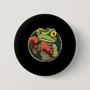 Boxender Frosch mit Boxhandschuhen Kickboxen Lusti Button