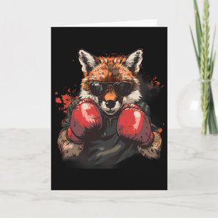 Boxender Fuchs mit Boxhandschuhen Kickboxen Lustig Karte
