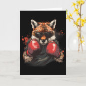 Boxender Fuchs mit Boxhandschuhen Kickboxen Lustig Karte (Gelbe Blume)
