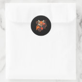 Boxender Fuchs mit Boxhandschuhen Kickboxen Lustig Runder Aufkleber (Tasche)