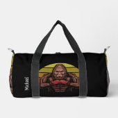 Boxender Gorilla großer Fuß Retro-Name oder eigene Duffle Bag (Vorderseite)