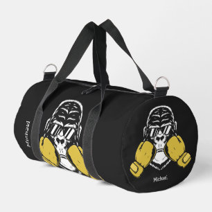 Boxender Gorilla in Handschuhen Retro-Name oder ei Duffle Bag