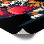 Boxender Tiger mit Boxhandschuhen Kickboxen Lustig Poster (Ecke)
