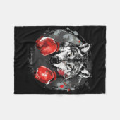 Boxender Wolf mit Boxhandschuhen Kickboxen Lustige Fleecedecke (Vorderseite (Horizontal))