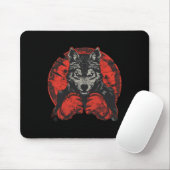 Boxender Wolf mit Boxhandschuhen Kickboxen Lustige Mousepad (Mit Mouse)