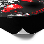 Boxender Wolf mit Boxhandschuhen Kickboxen Lustige Poster (Ecke)