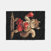 Boxendes Eichhörnchen mit Boxhandschuhen Kickboxen Fleecedecke (Vorderseite (Horizontal))