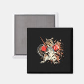 Boxendes Eichhörnchen mit Boxhandschuhen Kickboxen Magnet (Vorderseite/Rückseite)