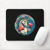 Boxendes Einhorn mit Boxhandschuhen Kickboxen Süß Mousepad (Mit Mouse)