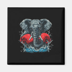 Boxendes Elefant mit Boxhandschuhen Kickboxen Lust Magnet