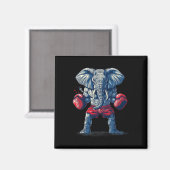 Boxendes Elefant mit Boxhandschuhen Kickboxen Lust Magnet (Vorderseite/Rückseite)