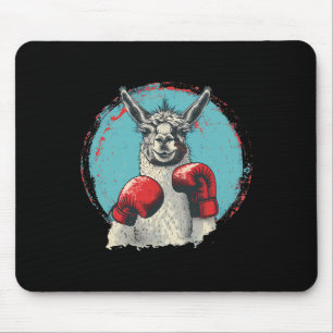 Boxendes Lama mit Boxhandschuhen Kickboxen Lustig  Mousepad