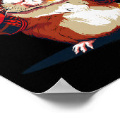 Boxendes Meerschweinchen mit Boxhandschuhen Kickbo Poster (Ecke)