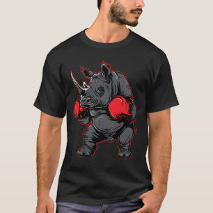 Boxendes Nashorn mit Boxhandschuhen Kickboxen Lust T-Shirt