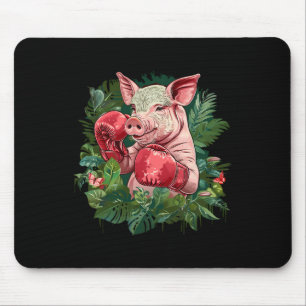 Boxendes Schwein mit Boxhandschuhen Kickboxen Lust Mousepad
