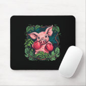 Boxendes Schwein mit Boxhandschuhen Kickboxen Lust Mousepad (Mit Mouse)
