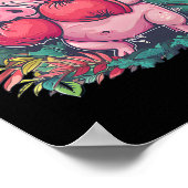Boxendes Schwein mit Boxhandschuhen Kickboxen Lust Poster (Ecke)