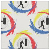 Boxendes Tricolor Emblem Stoff (Nahaufnahme)