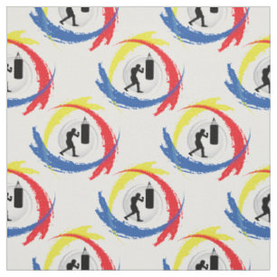 Boxendes Tricolor Emblem Stoff