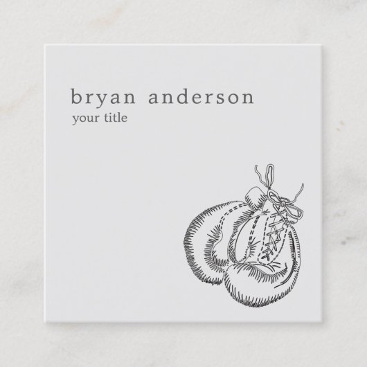 Boxengloves Club Business Card Quadratische Visitenkarte (Vorderseite)