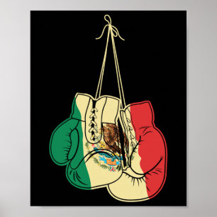 Boxengloves Mexikanische Flagge Mexiko Boxer Coach Poster
