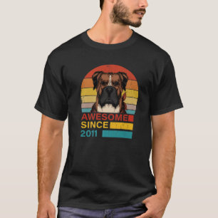 Boxer 2011 Geburtstag Funny Vintag Boxer Retro Sun T-Shirt