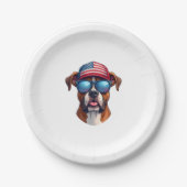 Boxer 4. Juli Pappteller (Vorderseite)