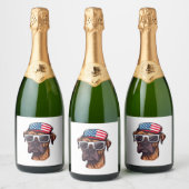 Boxer 4. Juli Party Schaumweinetikett (Flaschen)