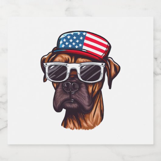 Boxer 4. Juli Party Schaumweinetikett (Einzelnes Label)