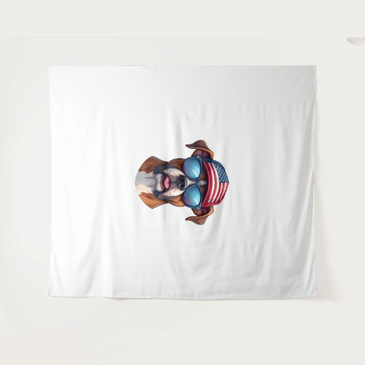 Boxer 4. Juli Wandteppich (Vorderseite (Horizontal))