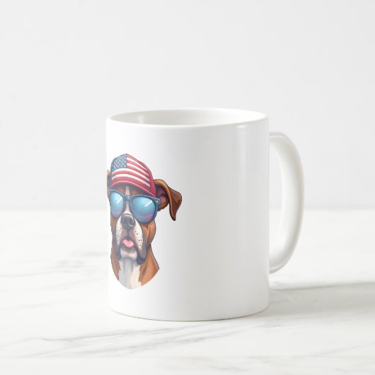 Boxer 4th of July Kaffeetasse (VorderseiteRechts)