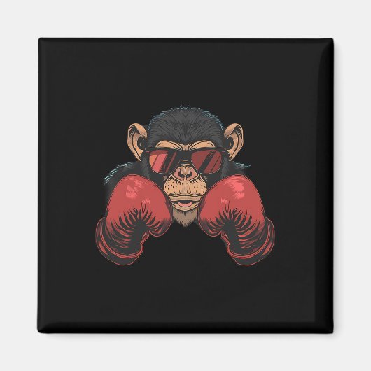 Boxer-Affe mit Boxhandschuhen Kickboxen Lustiges B Magnet (Vorne)