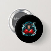 Boxer Affe mit Boxhandschuhen Kickboxing Funny B Button (Vorne & Hinten)