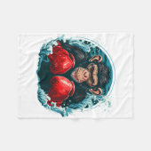 Boxer Affe mit Boxhandschuhen Kickboxing Funny B Fleecedecke (Vorderseite (Horizontal))