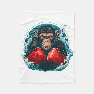 Boxer Affe mit Boxhandschuhen Kickboxing Funny B Fleecedecke