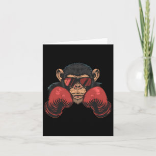 Boxer Affe mit Boxhandschuhen Kickboxing Funny B Karte