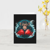 Boxer Affe mit Boxhandschuhen Kickboxing Funny B Karte (Gelbe Blume)