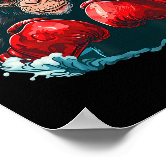 Boxer Affe mit Boxhandschuhen Kickboxing Funny B Poster (Ecke)