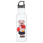 Boxer als Boxer beim Boxing Edelstahlflasche (Vorderseite)