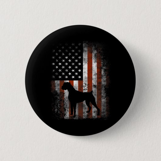 Boxer American Flag Shirt USA 4. Juli Dog Geschenk Button (Vorderseite)