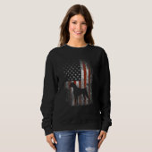 Boxer American Flag USA 4. Juli Hund Sweatshirt (Vorne ganz)