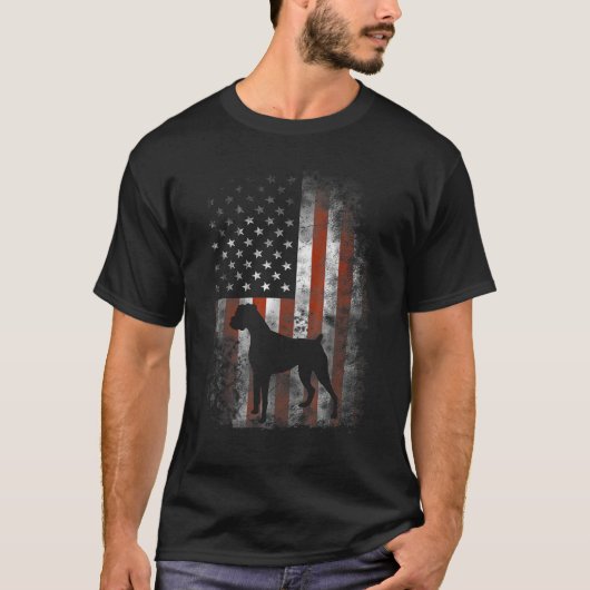 Boxer American Flag USA 4th Of July Dog T-Shirt (Vorderseite)