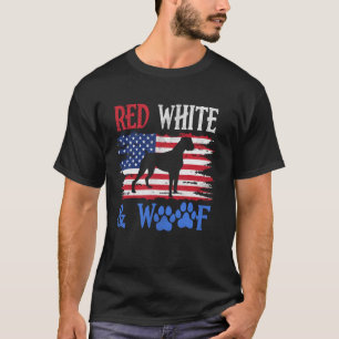 Boxer American Flag USA Rot Weiß & Woof 4. Juli T-Shirt