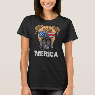 Boxer American USA Flag 4. Juli Vierte Hunde vor T-Shirt