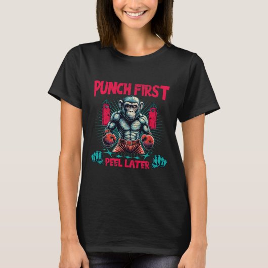 Boxer Ape Punch Erster Boxen-Affe T-Shirt (Vorderseite)